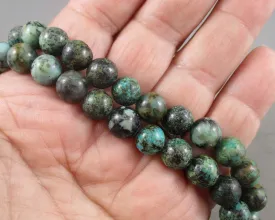 African Turquoise Beads Round Strand Various Sizes