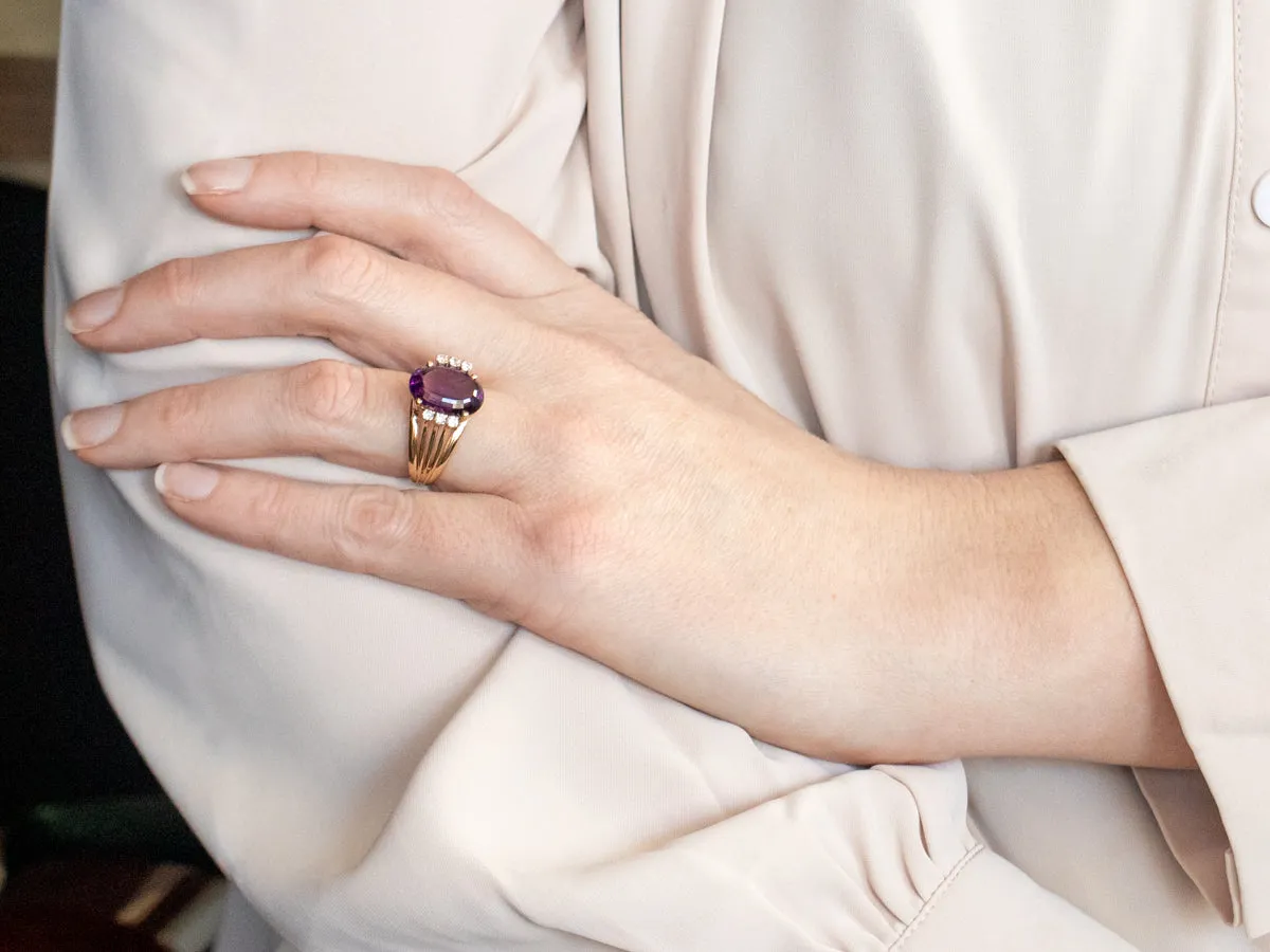 Amethyst and Diamond Ring