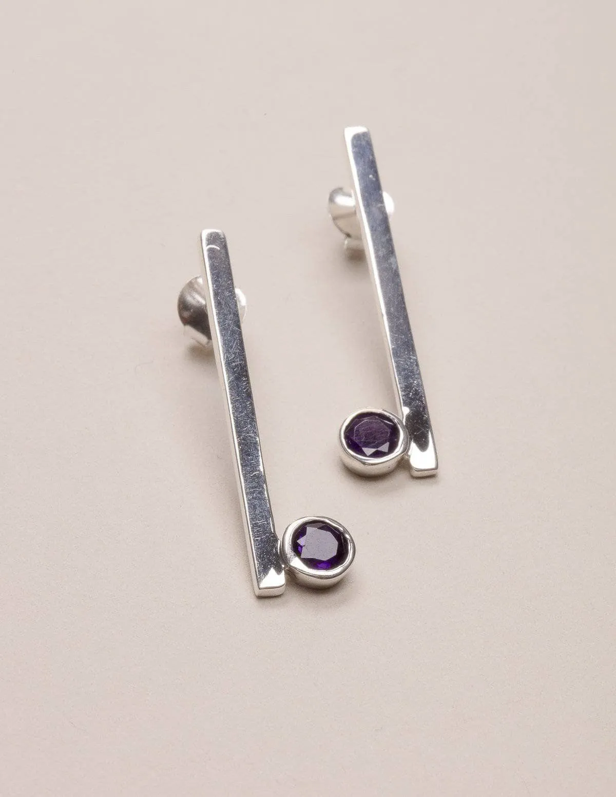 Amethyst Raise the Bar Earrings