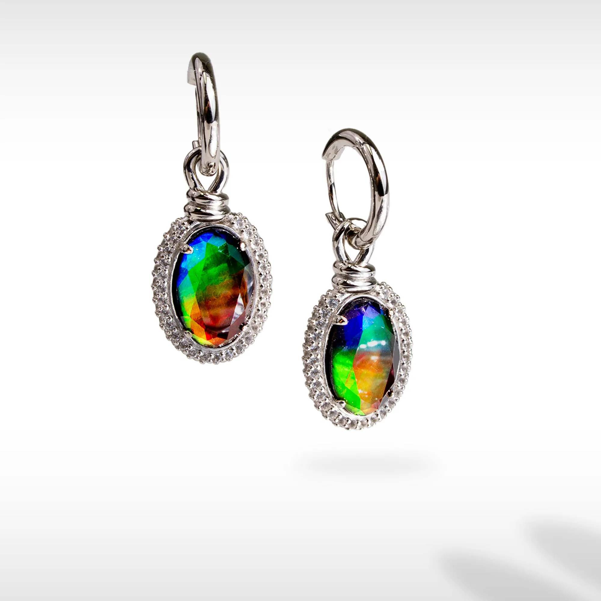 Ammolite Earrings Sterling Silver KNOTS Ammolite Earrings