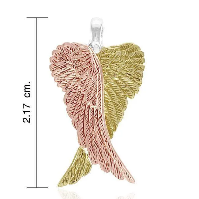 Angel Wings Three Tone Pendant OPD2934