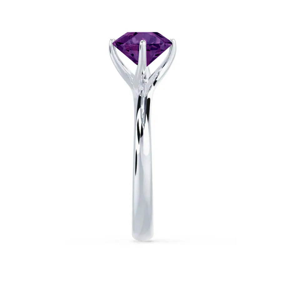 ANNORA - Chatham® Alexandrite 18k White Gold Twist Solitaire Ring