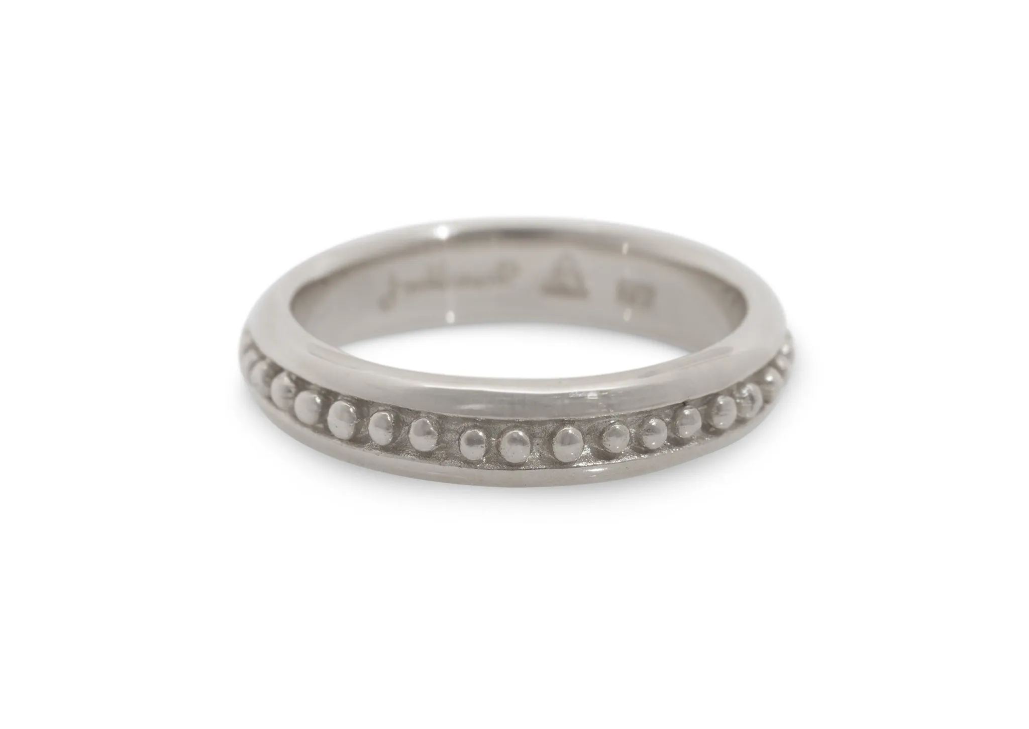 Antique Beaded Style Ring, White Gold & Platinum