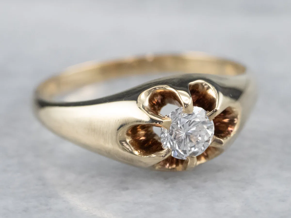 Antique Belcher Set Diamond Engagement Ring