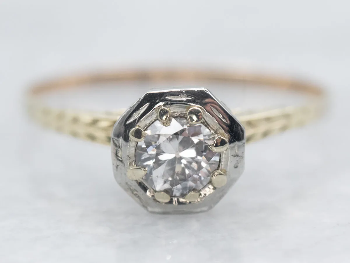 Antique European Cut Diamond Engagement Ring