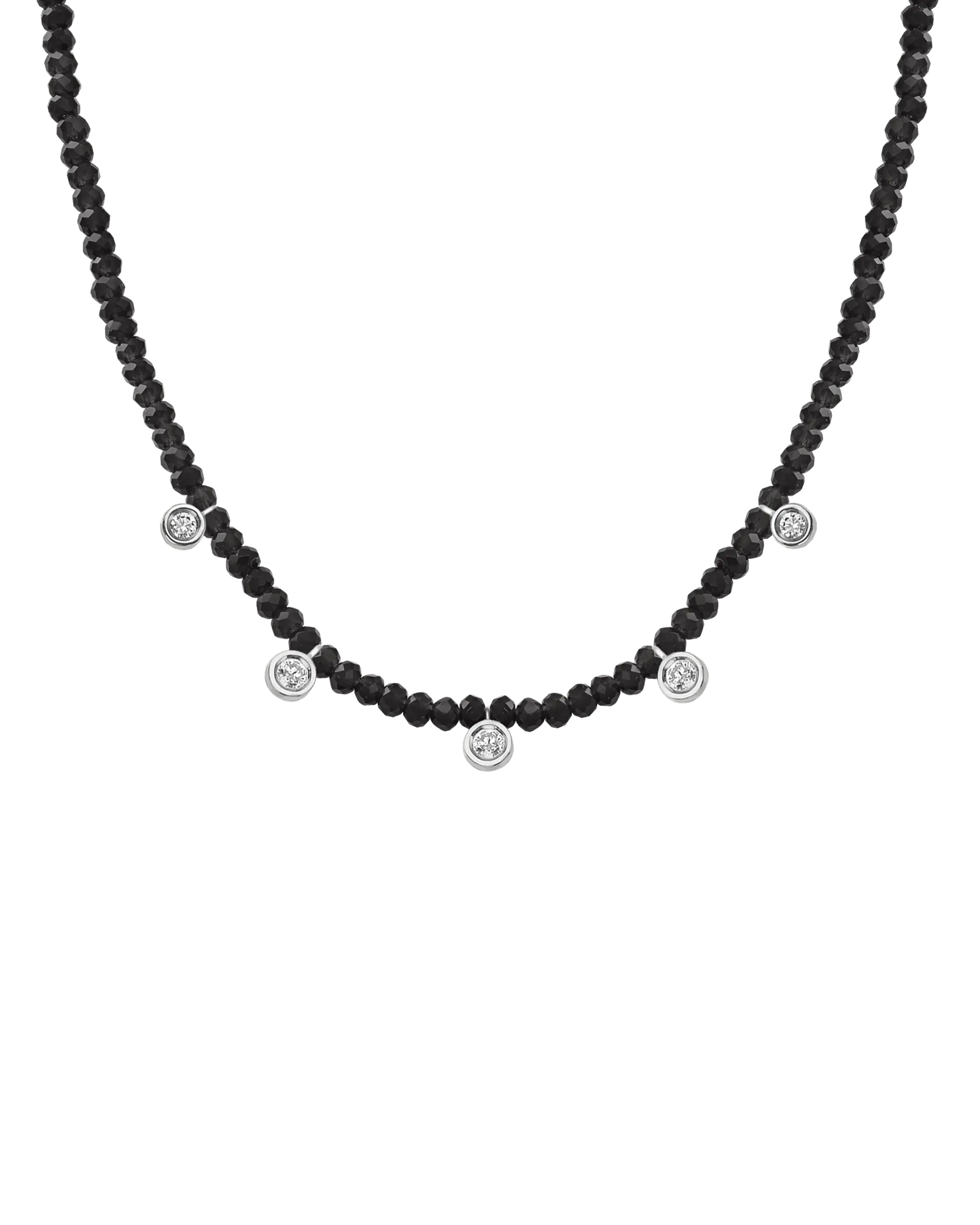 Apatite Gemstone & Five diamonds Necklace - 14K Rose Gold