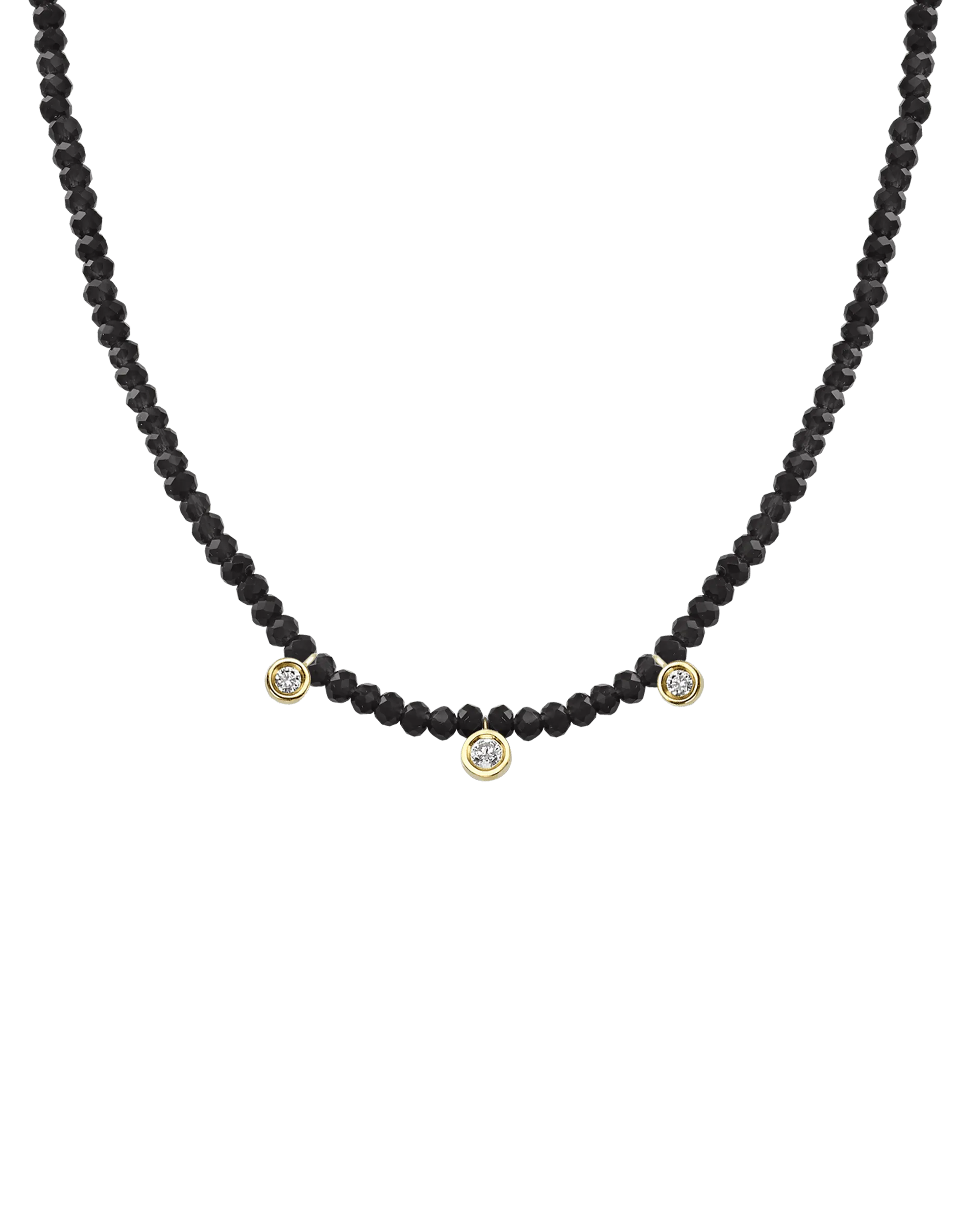 Apatite Gemstone & Three diamonds Necklace - 14K White Gold