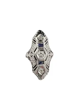 Art Deco Diamond White Gold Dinner Ring Circa 1930s