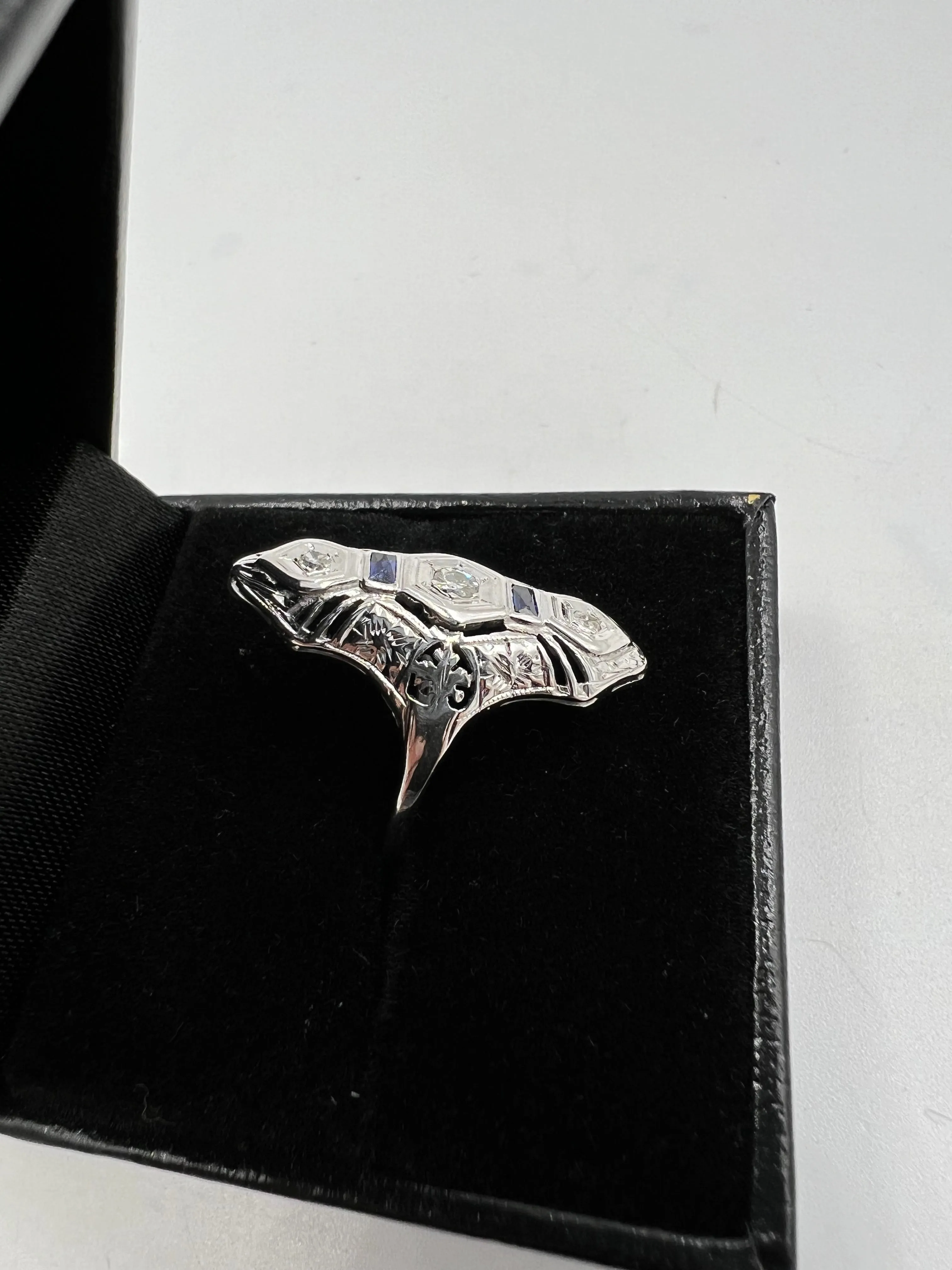 Art Deco Diamond White Gold Dinner Ring Circa 1930s