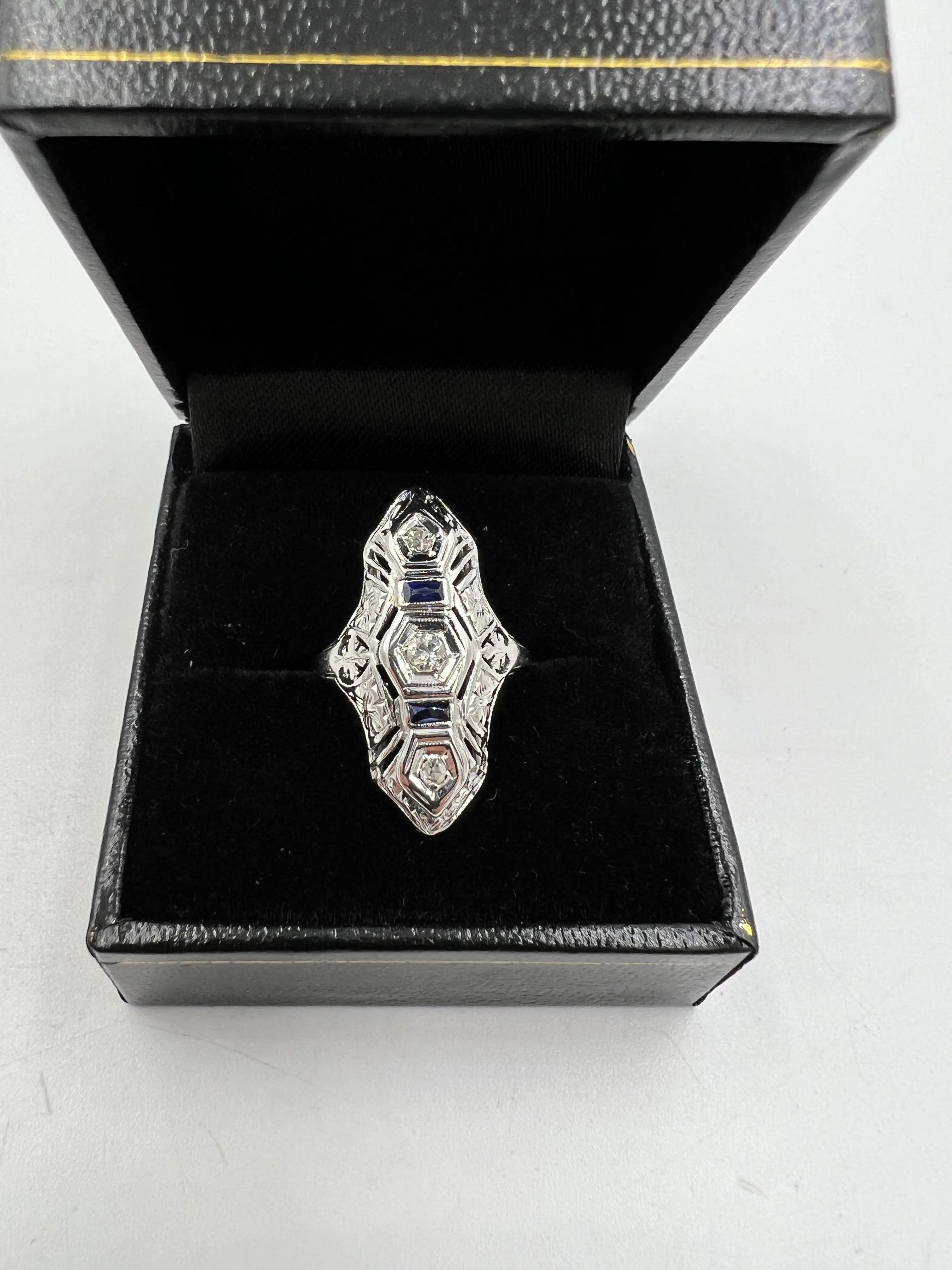 Art Deco Diamond White Gold Dinner Ring Circa 1930s