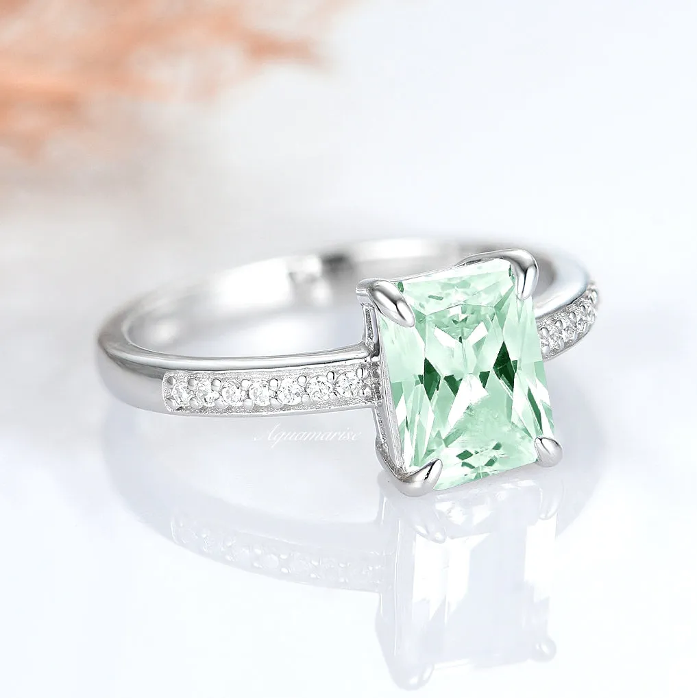 Ava Mint Green Sapphire Ring- Sterling Silver