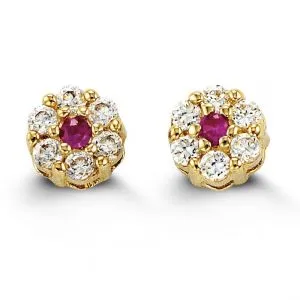 Baby CZ Daisy Stud Earrings