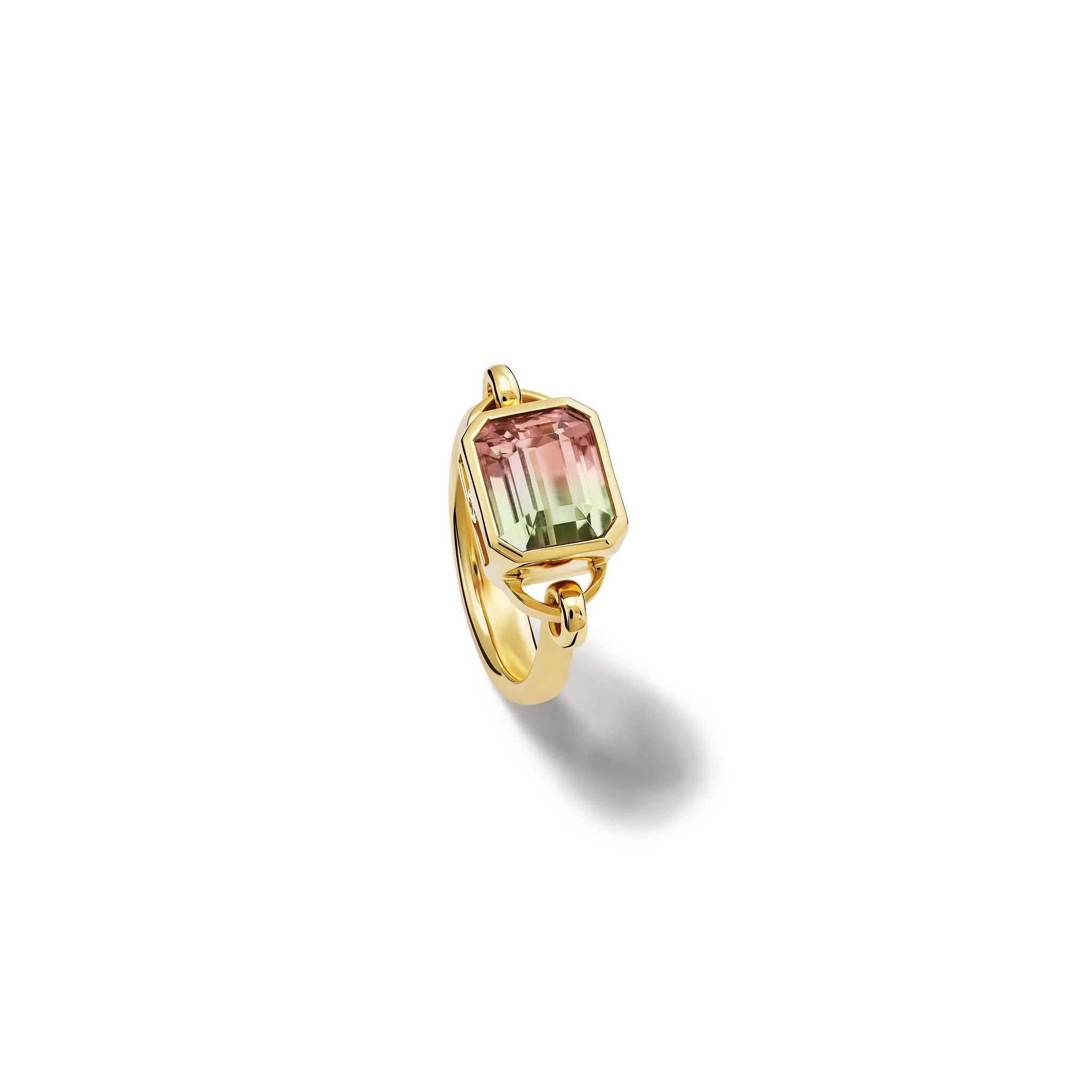 Baguette Ring 18ct Yellow Gold - Watermelon Tourmaline