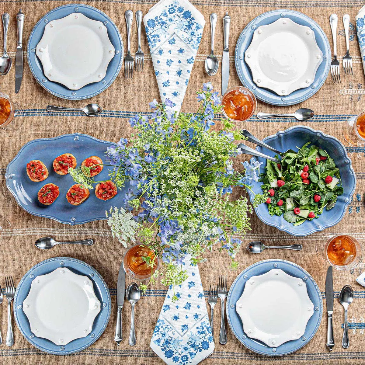 Berry & Thread Scalloped Dessert/Salad Plate - Chambray