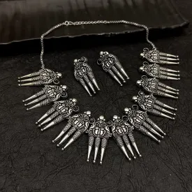 Bhavi Jewel Oxidised Plated Necklace Set