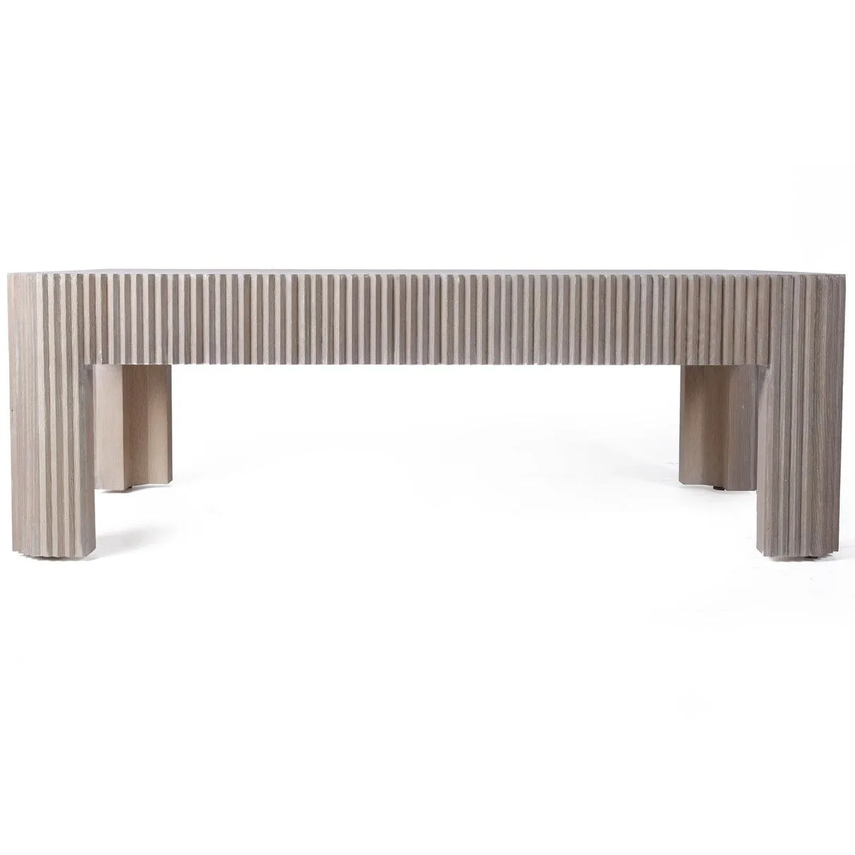 Bleached Oak Ribbed Coffee Table