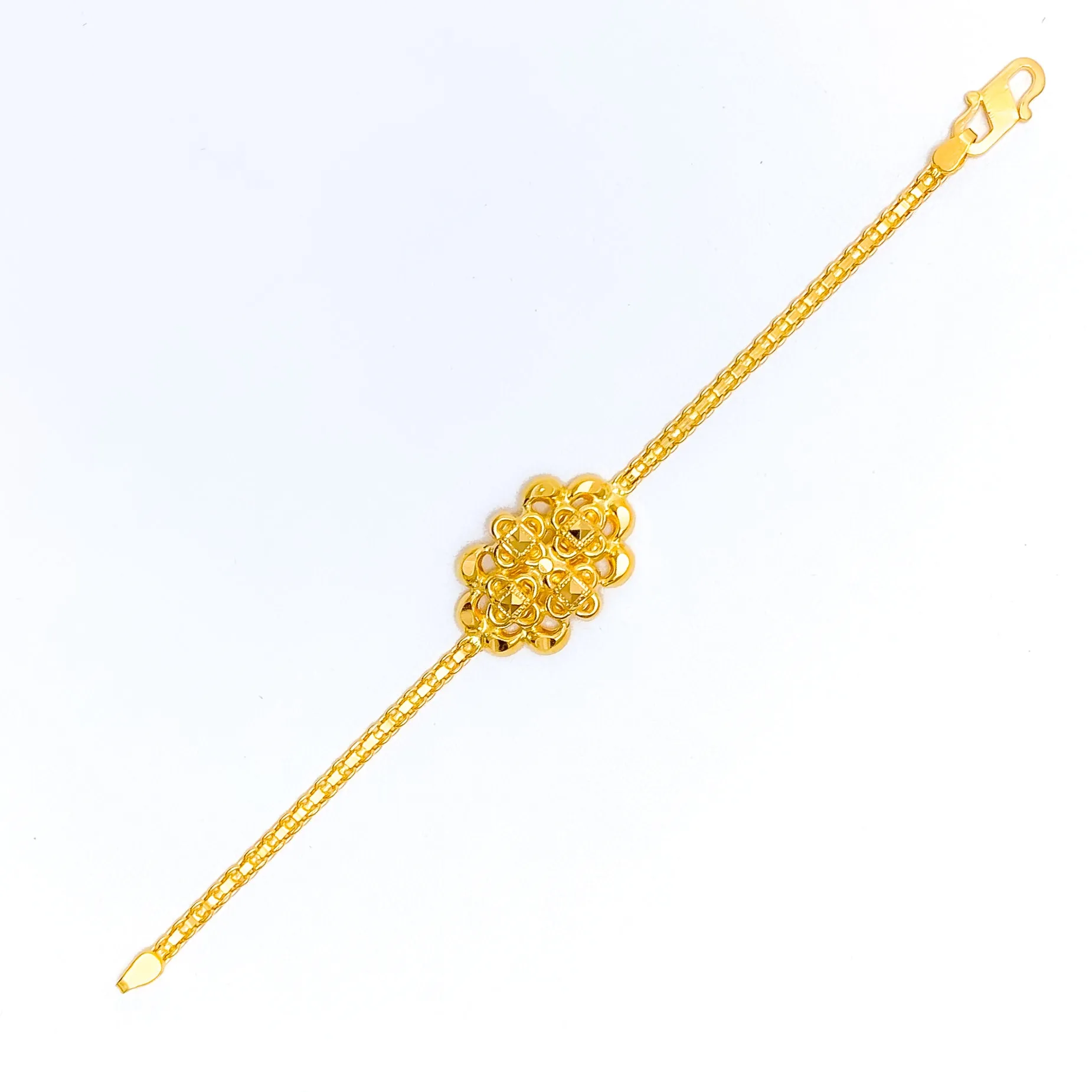 Blooming Floral Cluster 22k Gold Baby Bracelet