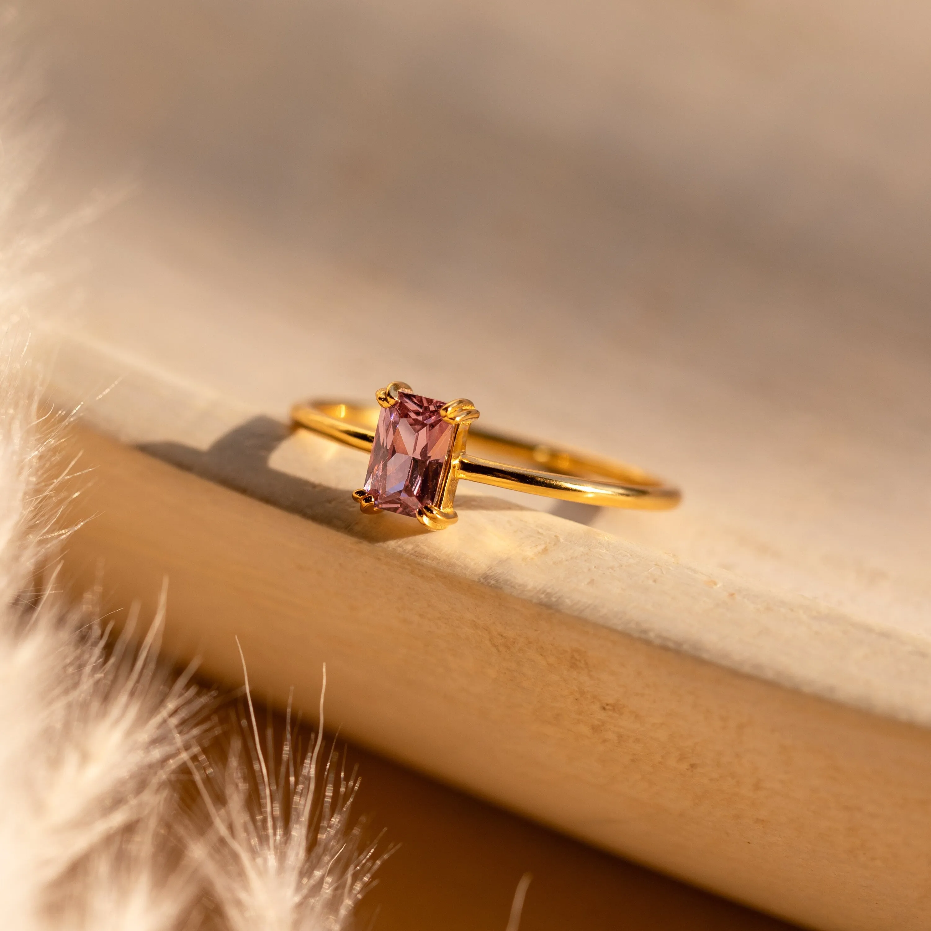 Blush Pink Emerald Ring