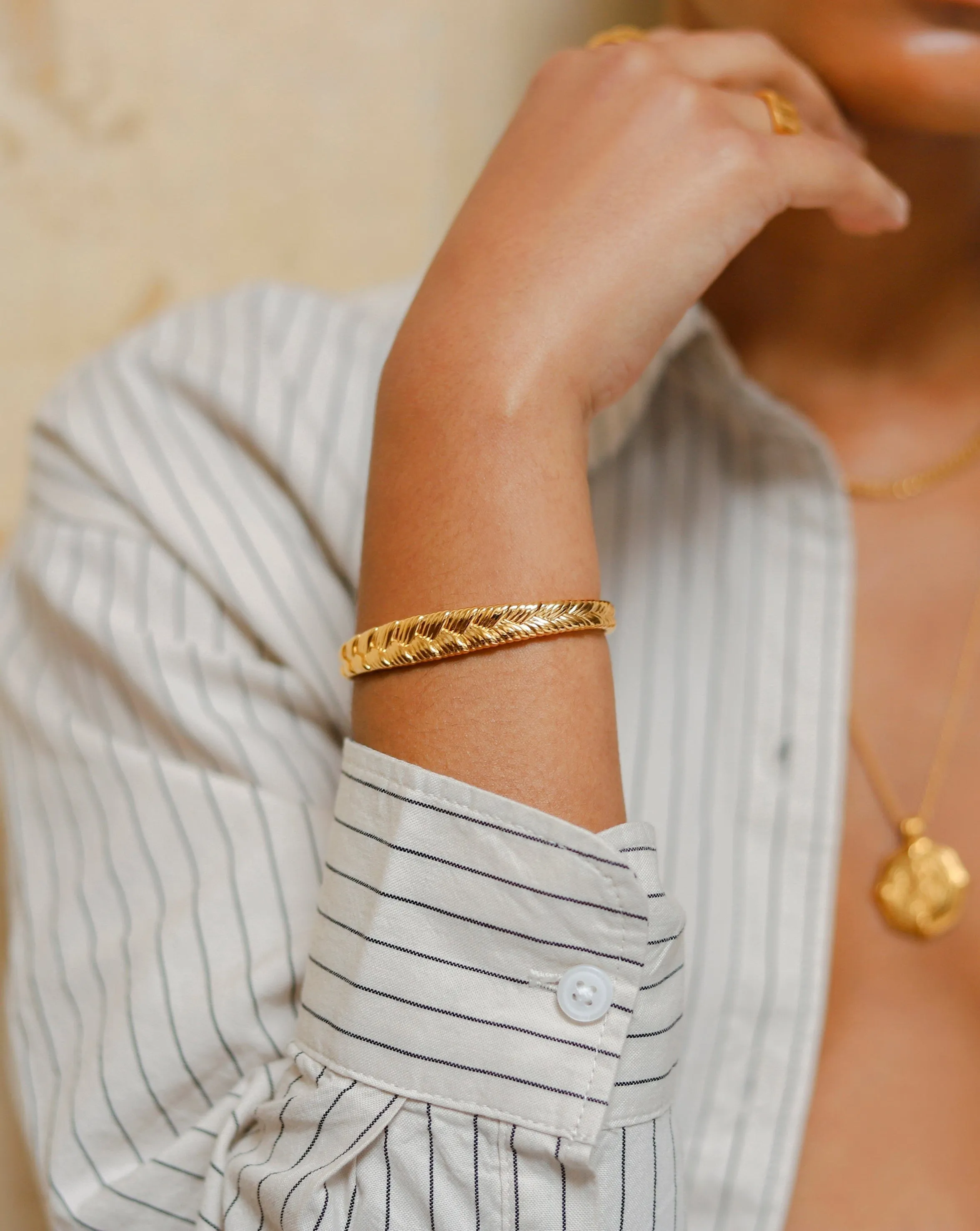 Braid Cuff Bracelet | 18ct Gold Plated