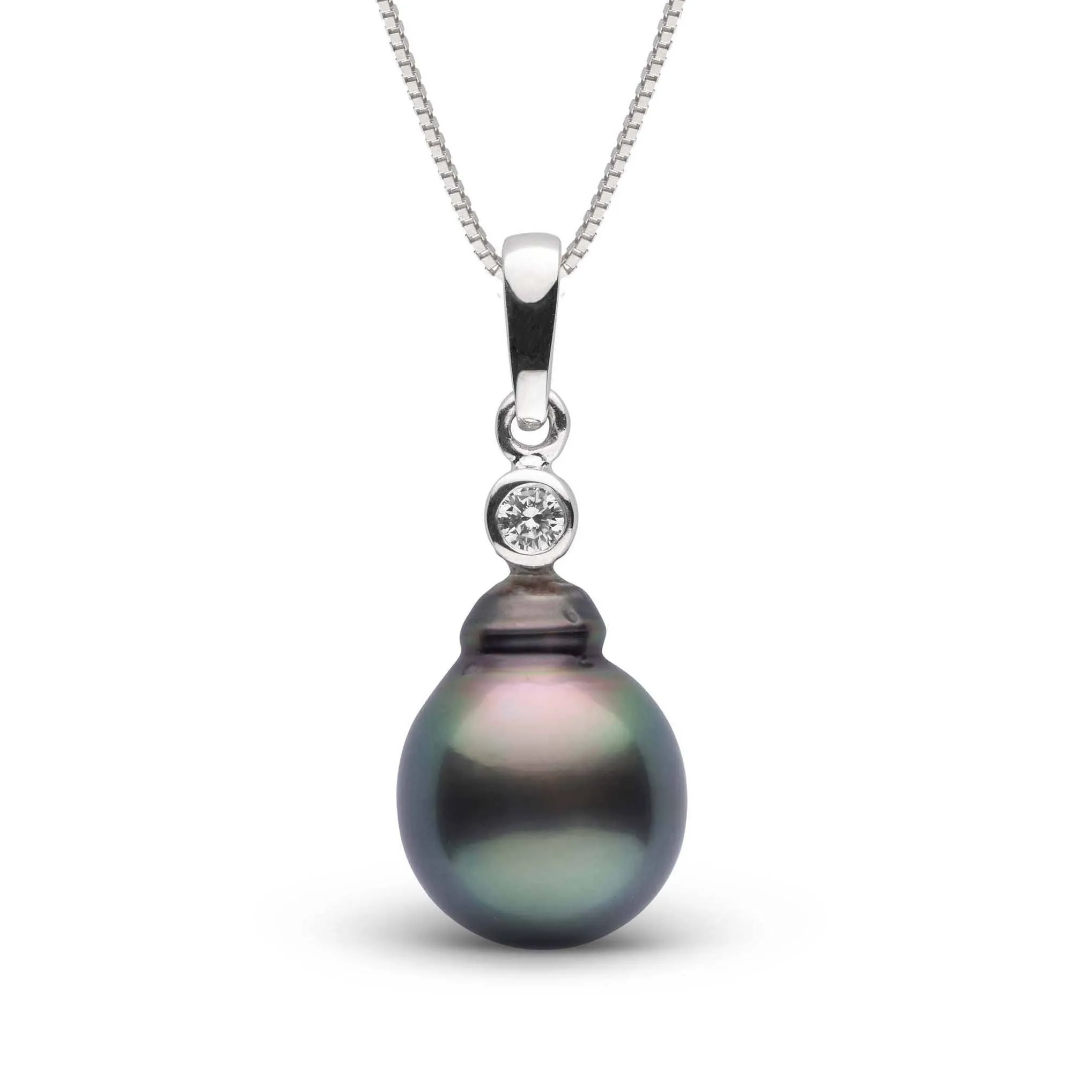 Brilliant Collection 10.0-11.0 mm Tahitian Baroque Pearl and Diamond Pendant