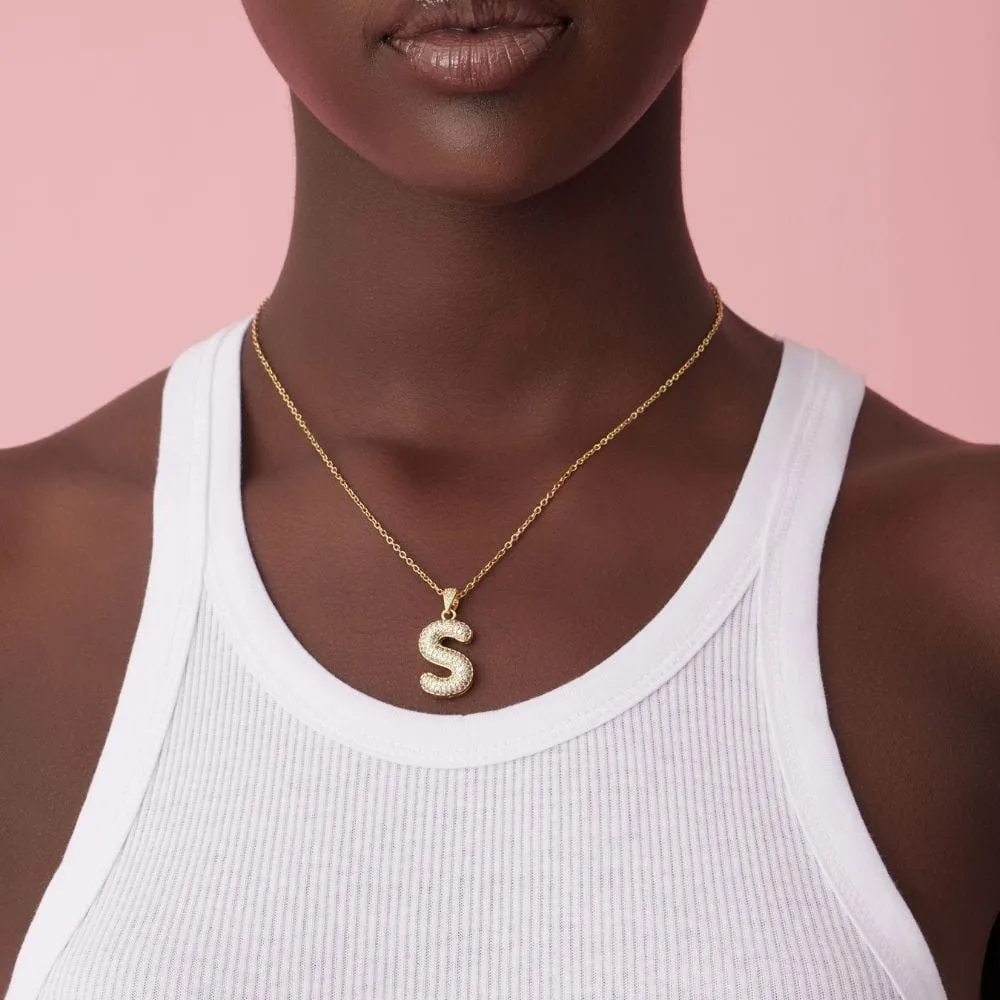 Bubble Initial Necklace