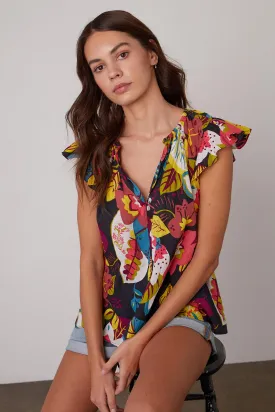 Candace Printed Cotton Blouse