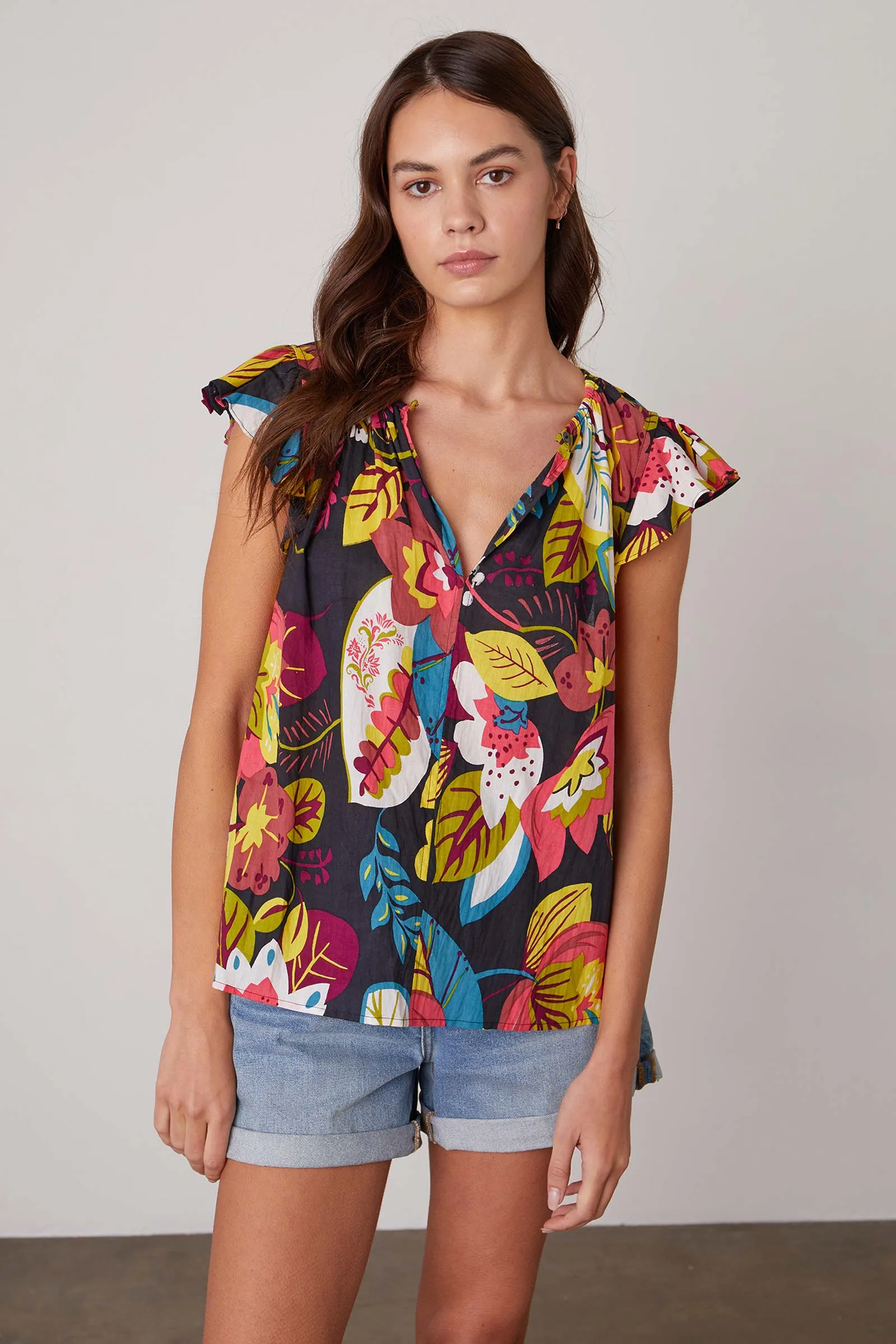 Candace Printed Cotton Blouse