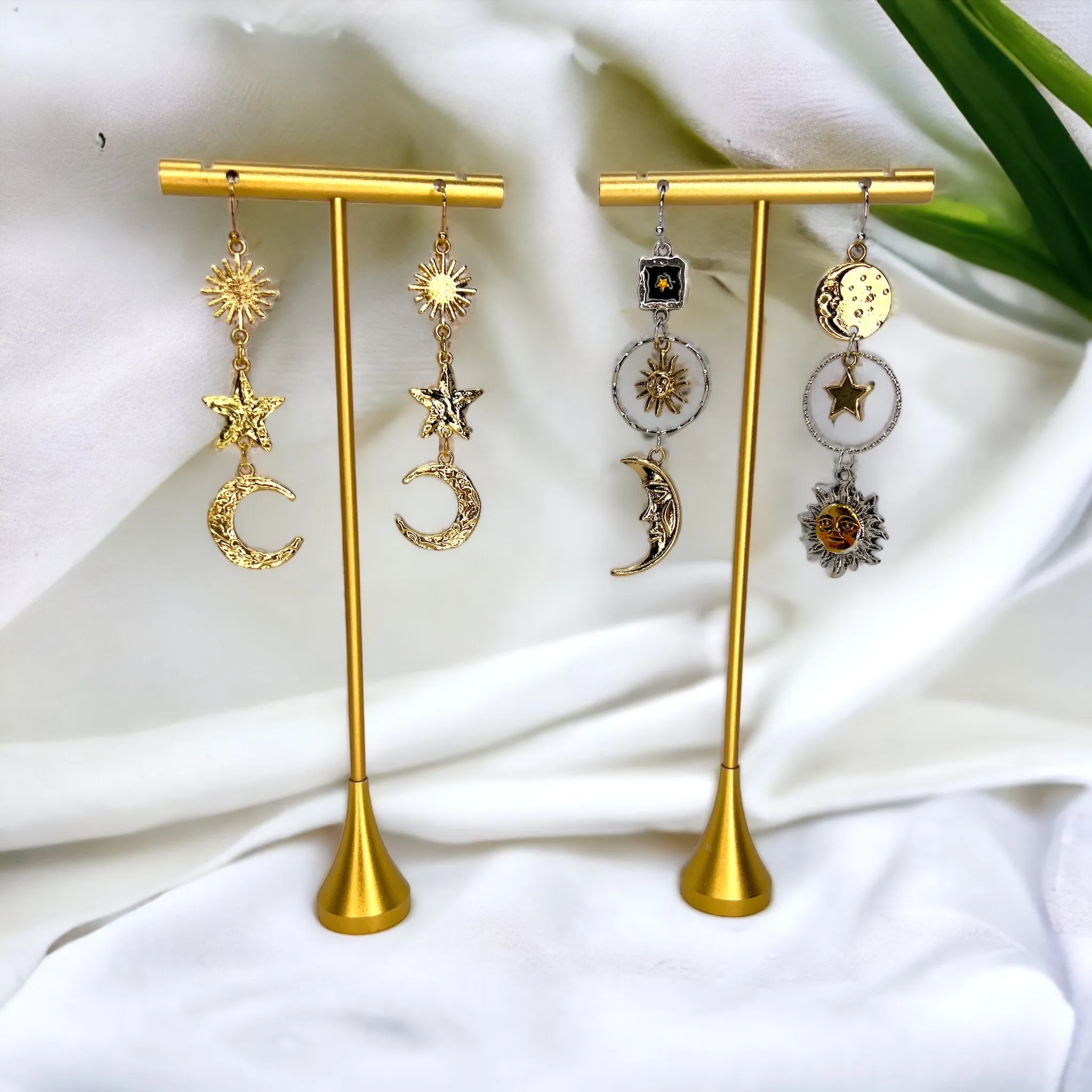 Celestial Earrings - Faith Earrings, Sun and Moon Accessories, Gold and Silver, Bohemian Earrings, Sun Moon Jewelry