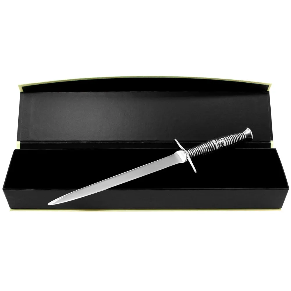 Celtic Pewter Letter Opener Knife with Sgian Dubh Dagger Style Handle