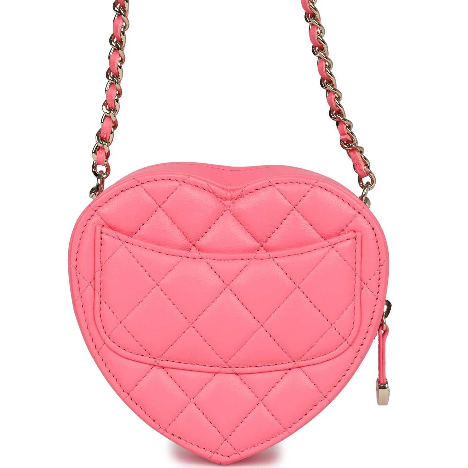 Chanel CC In Love Heart Belt Bag Hot Pink Lambskin Light Gold Hardware