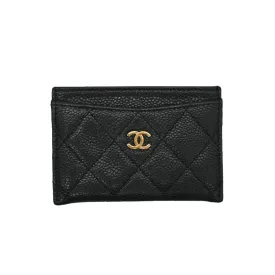 Chanel Classic Card Holder in Black Caviar Gold Hardware