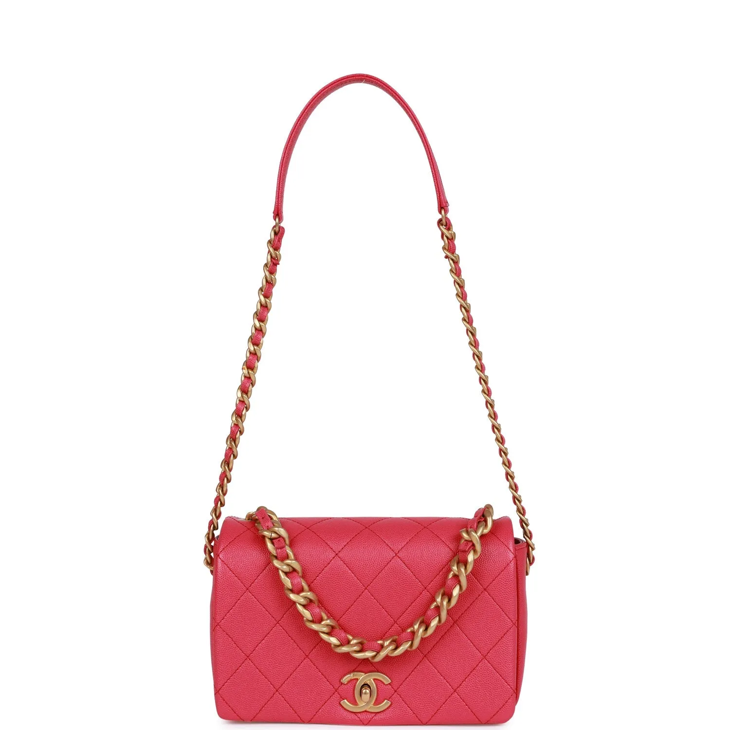 Chanel Fashion Therapy Flap Bag Hot Pink Caviar Gold Hardware