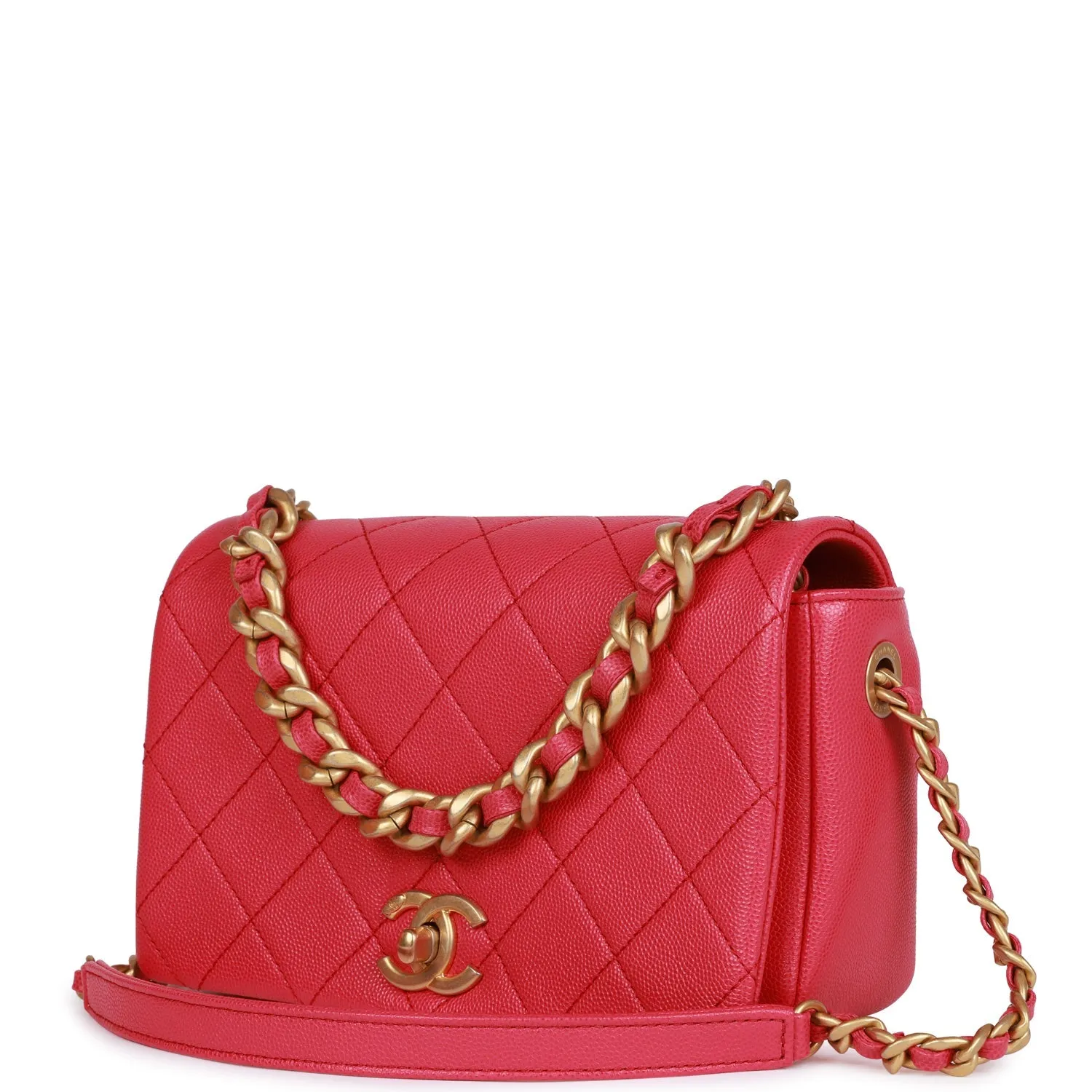 Chanel Fashion Therapy Flap Bag Hot Pink Caviar Gold Hardware