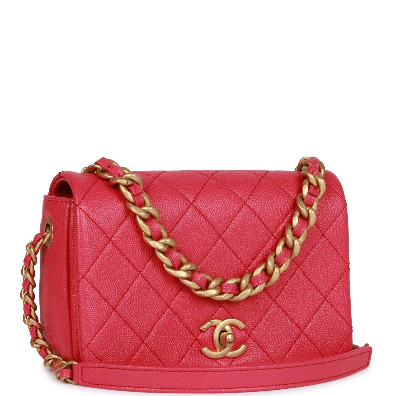 Chanel Fashion Therapy Flap Bag Hot Pink Caviar Gold Hardware