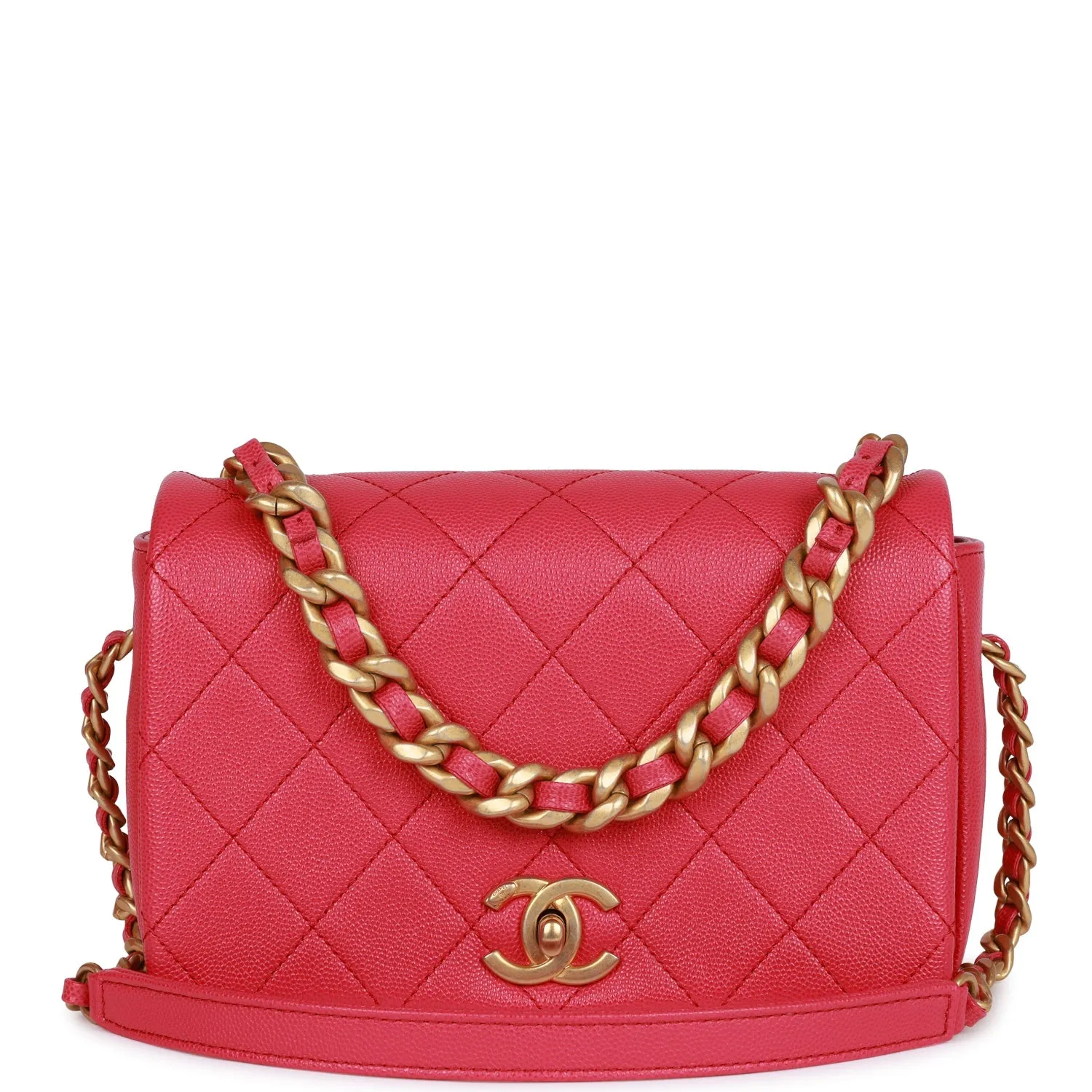 Chanel Fashion Therapy Flap Bag Hot Pink Caviar Gold Hardware