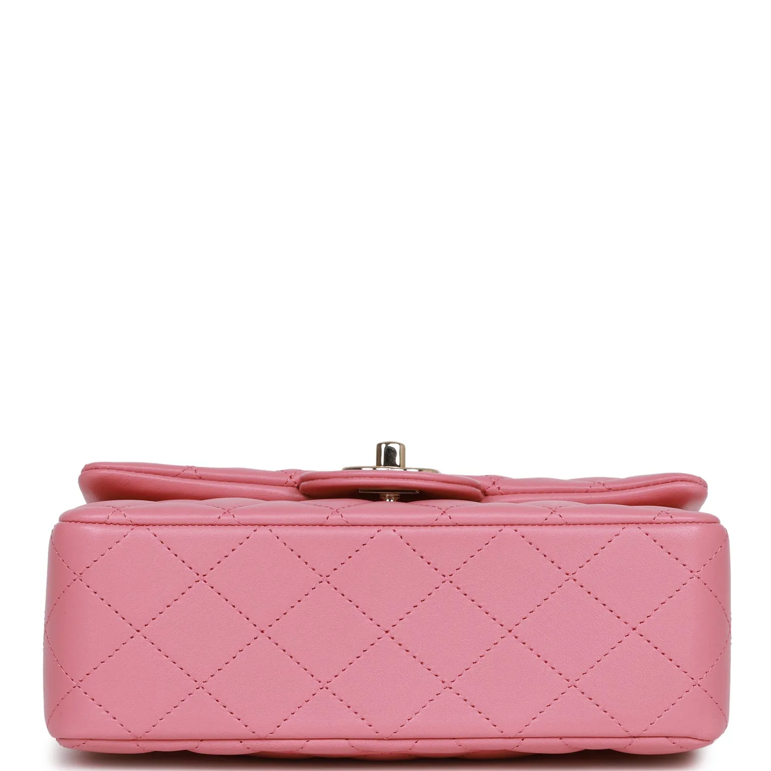 Chanel Mini Rectangular Flap Bag with Top Handle Pink Lambskin Light Gold Hardware