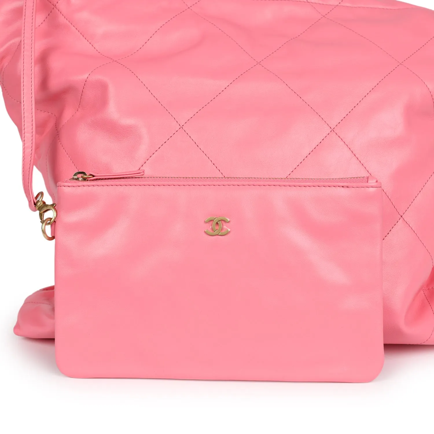 Chanel Small 22 Bag Pink Calfskin Gold Hardware