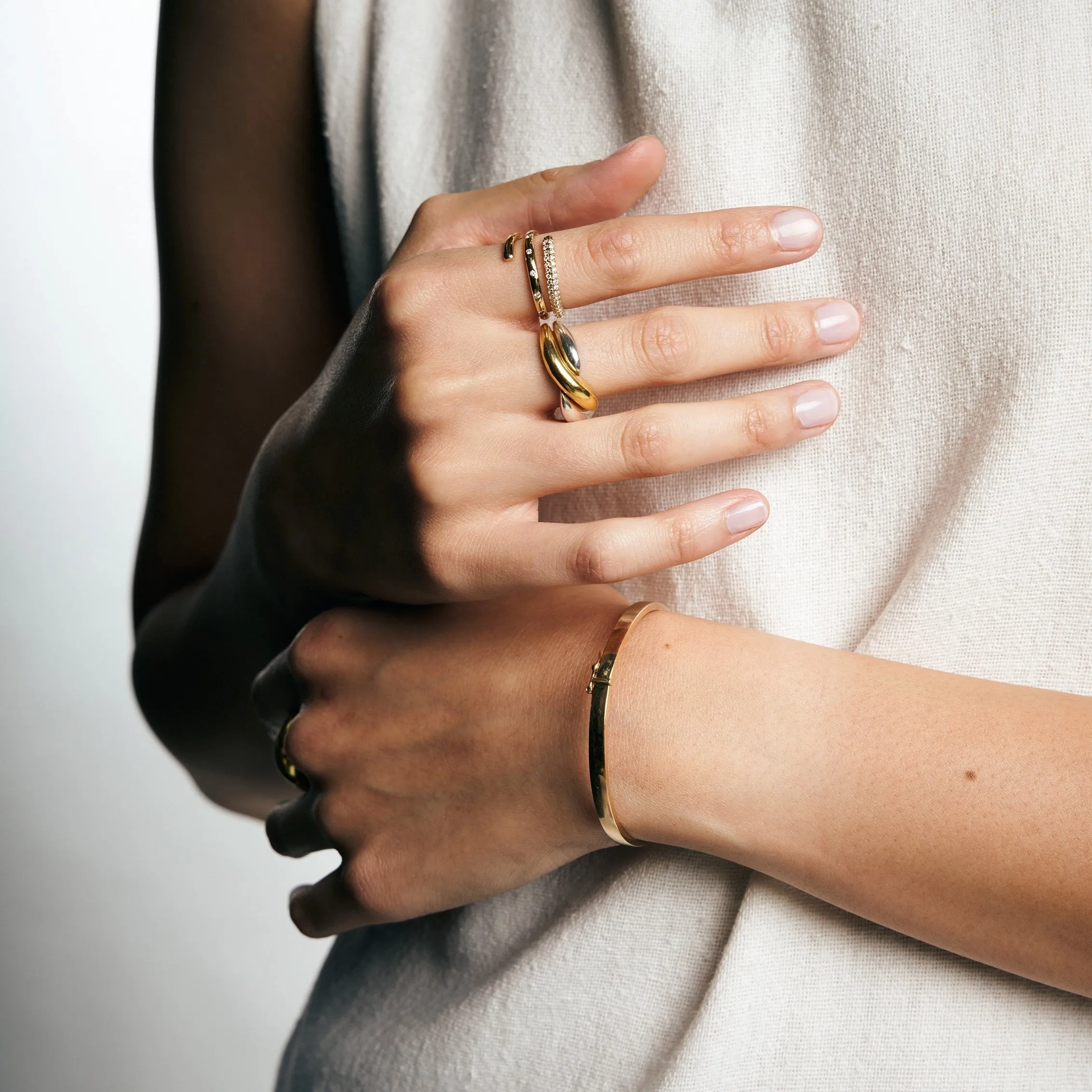 Chunky Overlap Ring, Solid 14k Gold