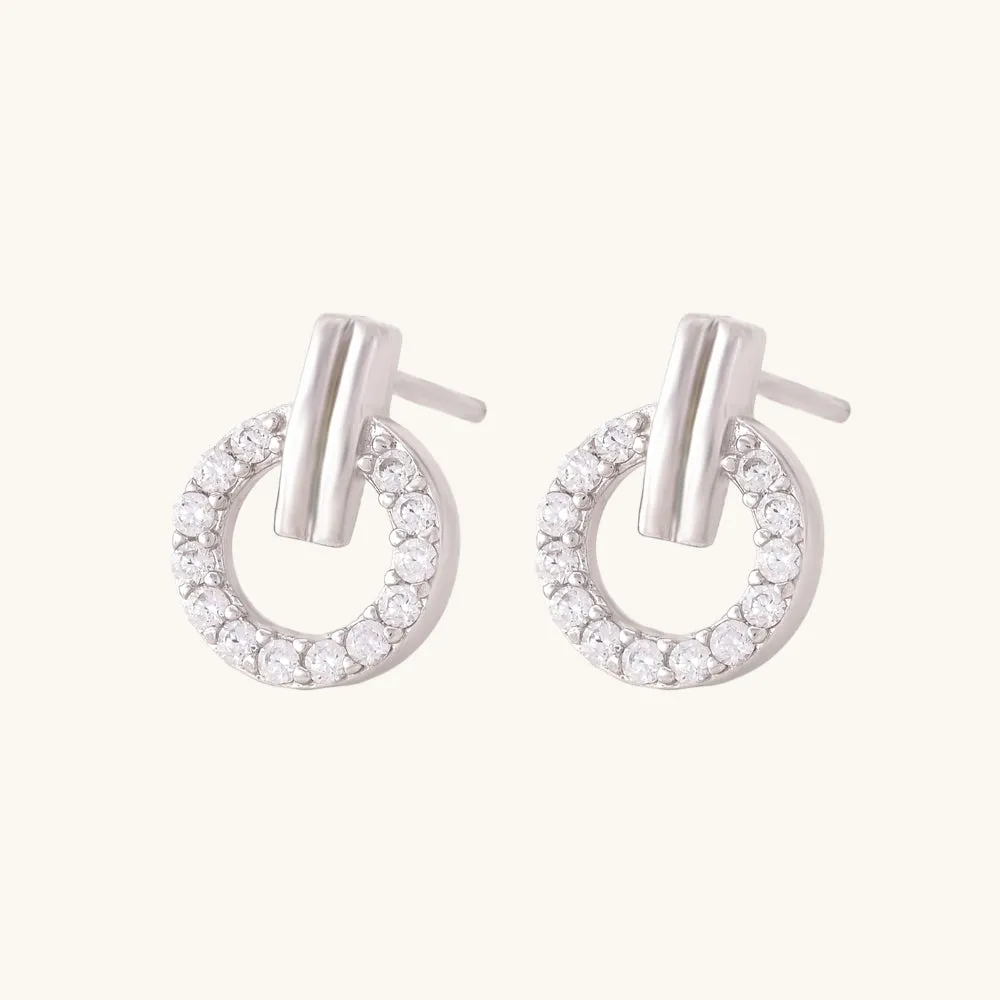 Circle Serendipity Stud Earrings- 925 Silver