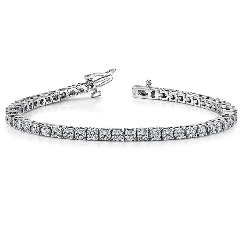 Classic Diamond Tennis Bracelet (4.40 ct Diamonds) in White Gold