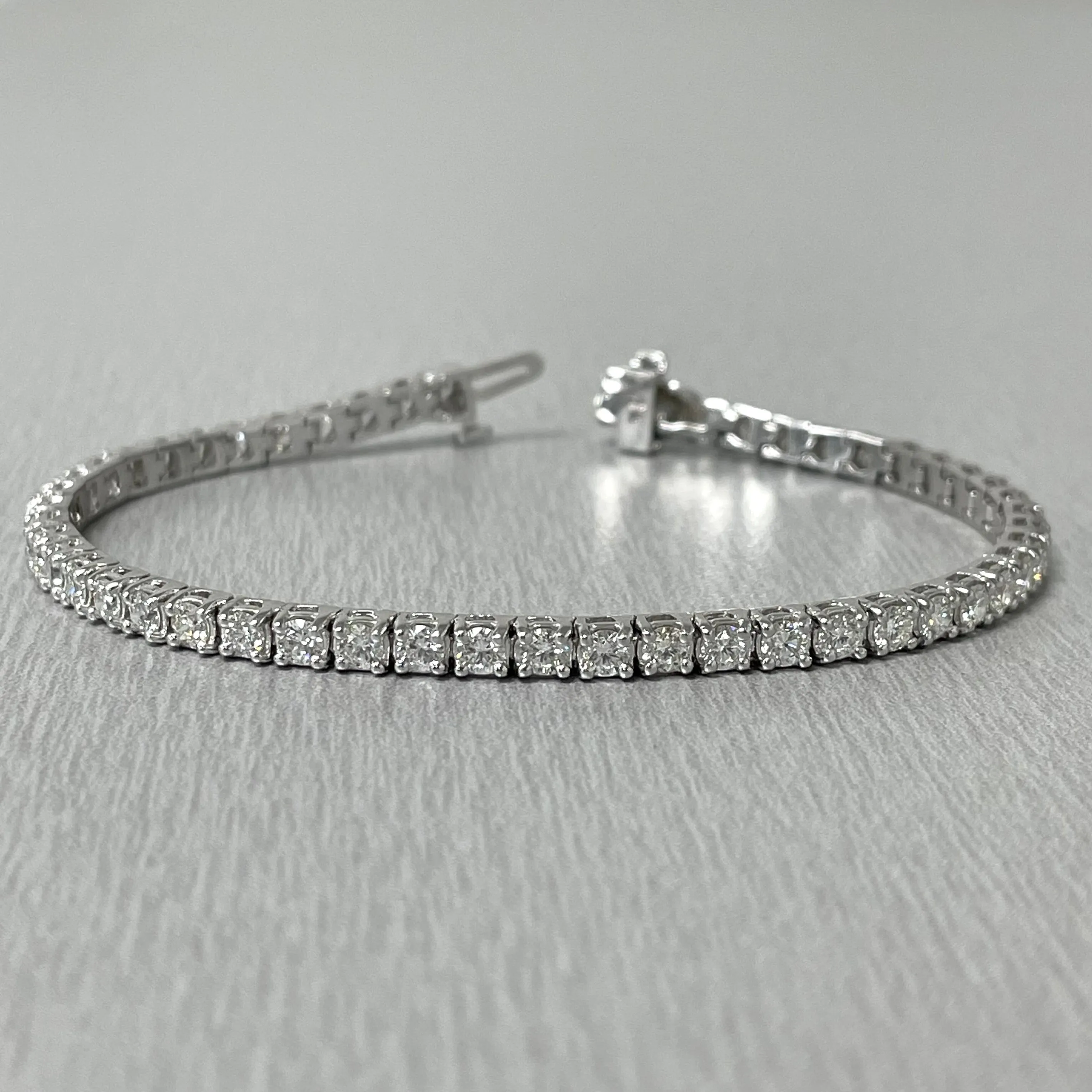 Classic Diamond Tennis Bracelet (4.40 ct Diamonds) in White Gold