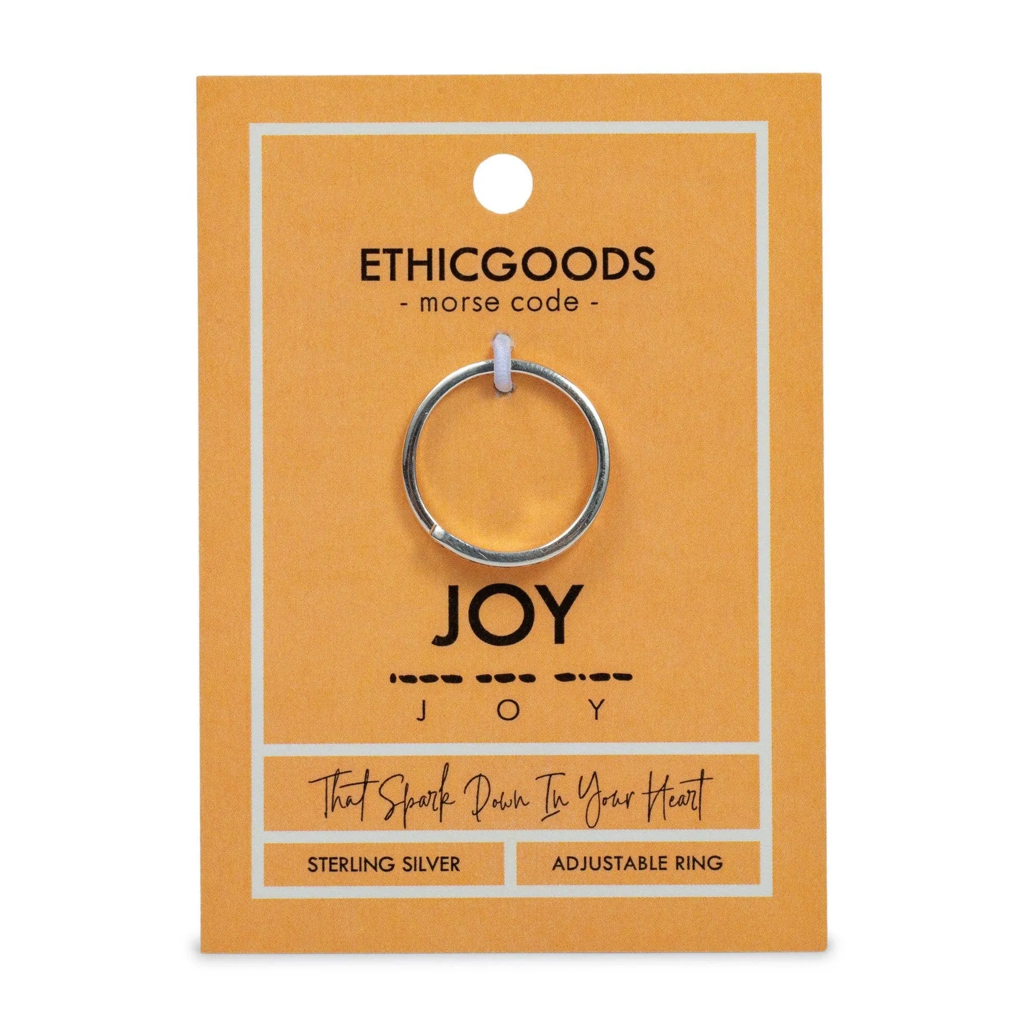 CLASSIC GOLD Morse Code Ring - Stamped | JOY: Joy (Sterling Silver)