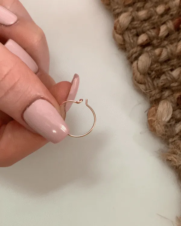 Coin Hoop Earrings  - 14k Rose Gold Fill