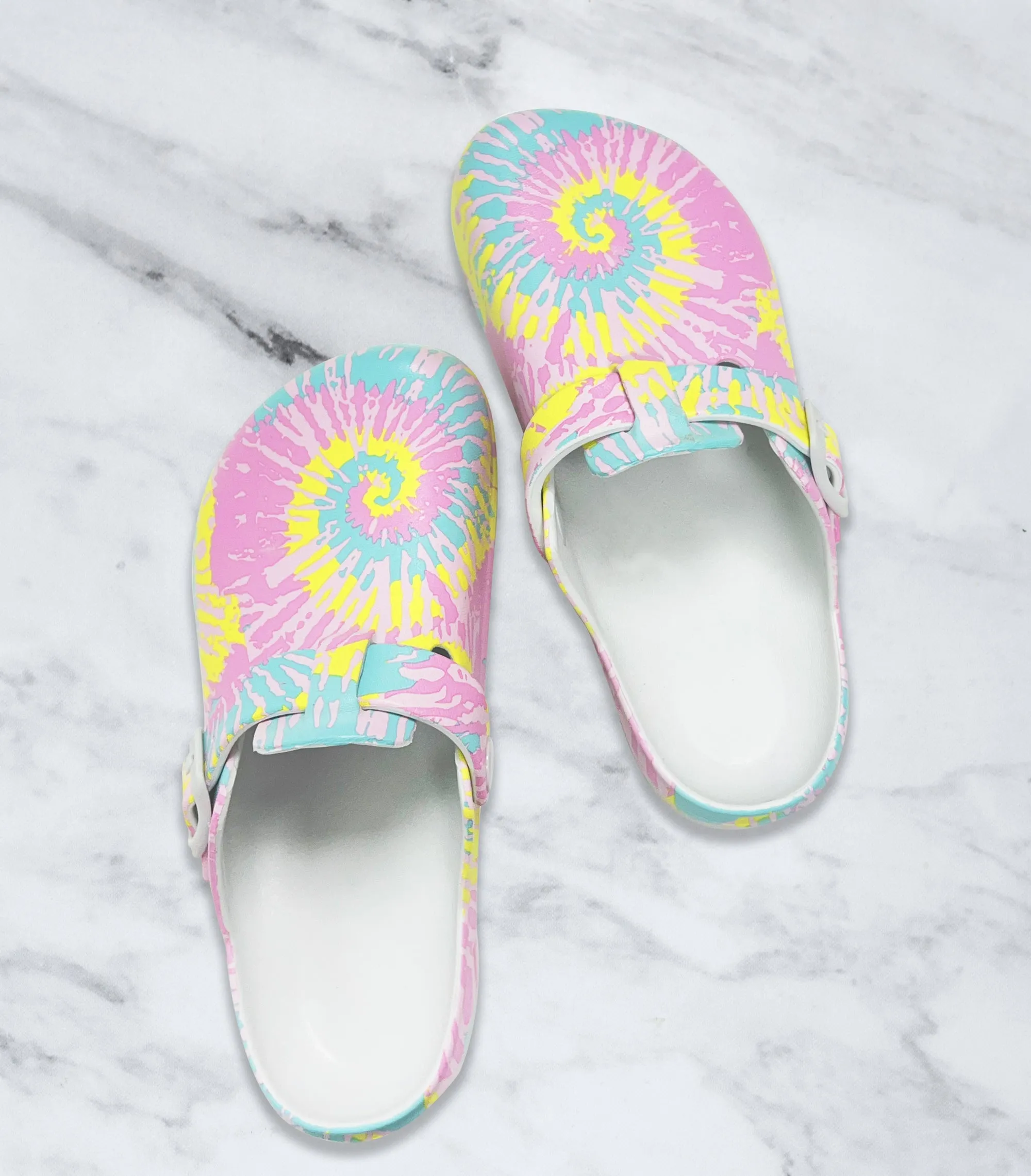 Colorful Spiral Printed Clogs