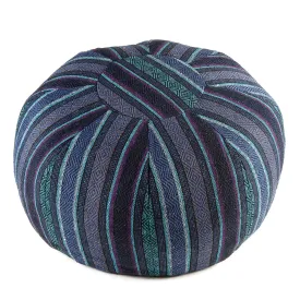 Cotton Weave Pouf - Blue