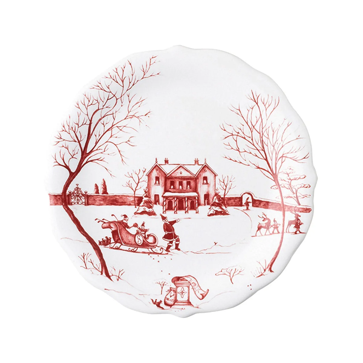 Country Estate Winter Frolic Party Plate Assorted Set/4