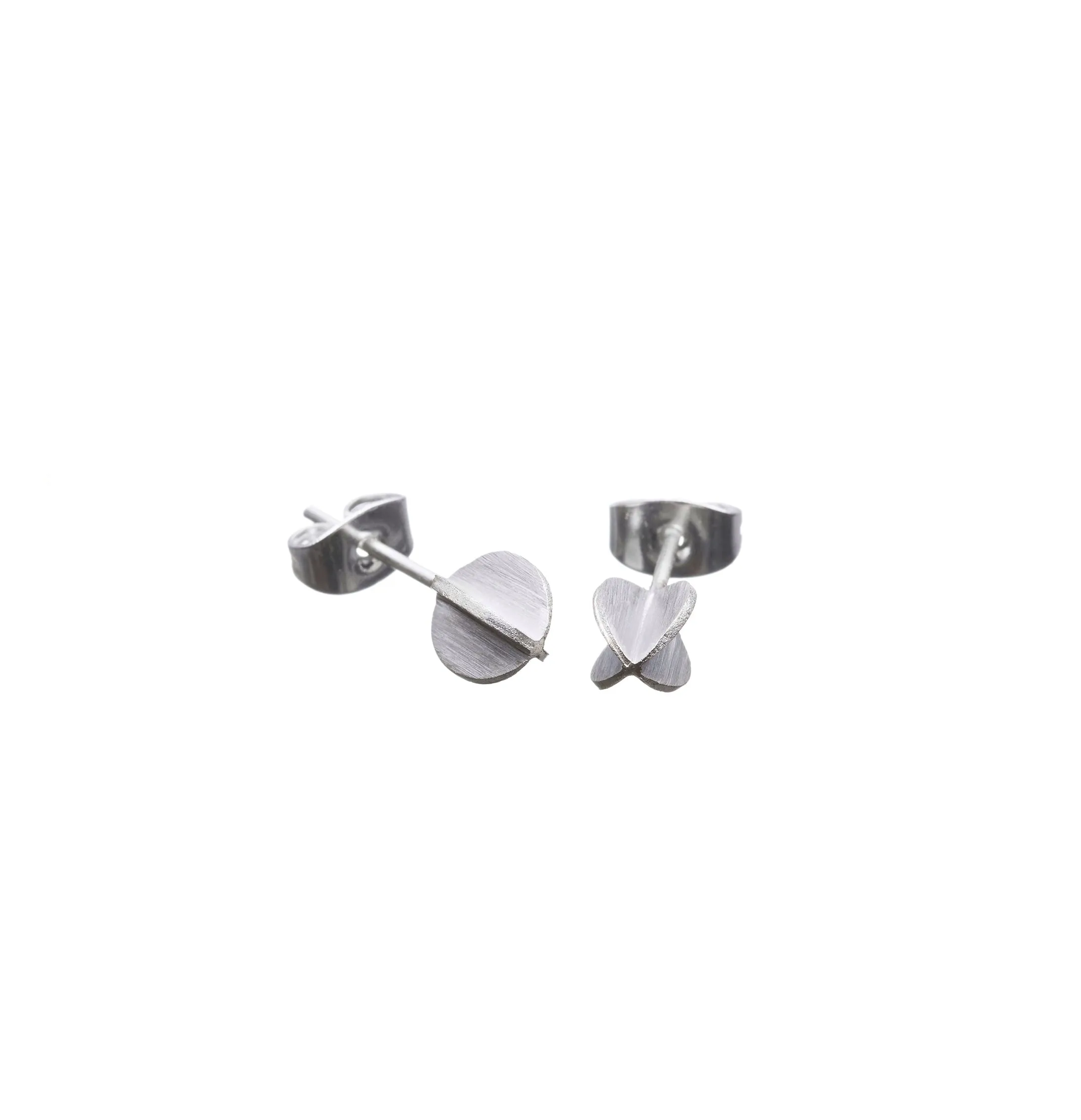 Cross Hatch Silver Studs - Shabana Jacobson