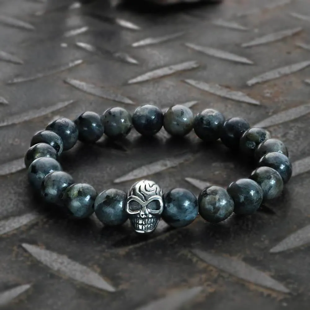 Cross Skull Turquoise Stainless Steel Bracelet