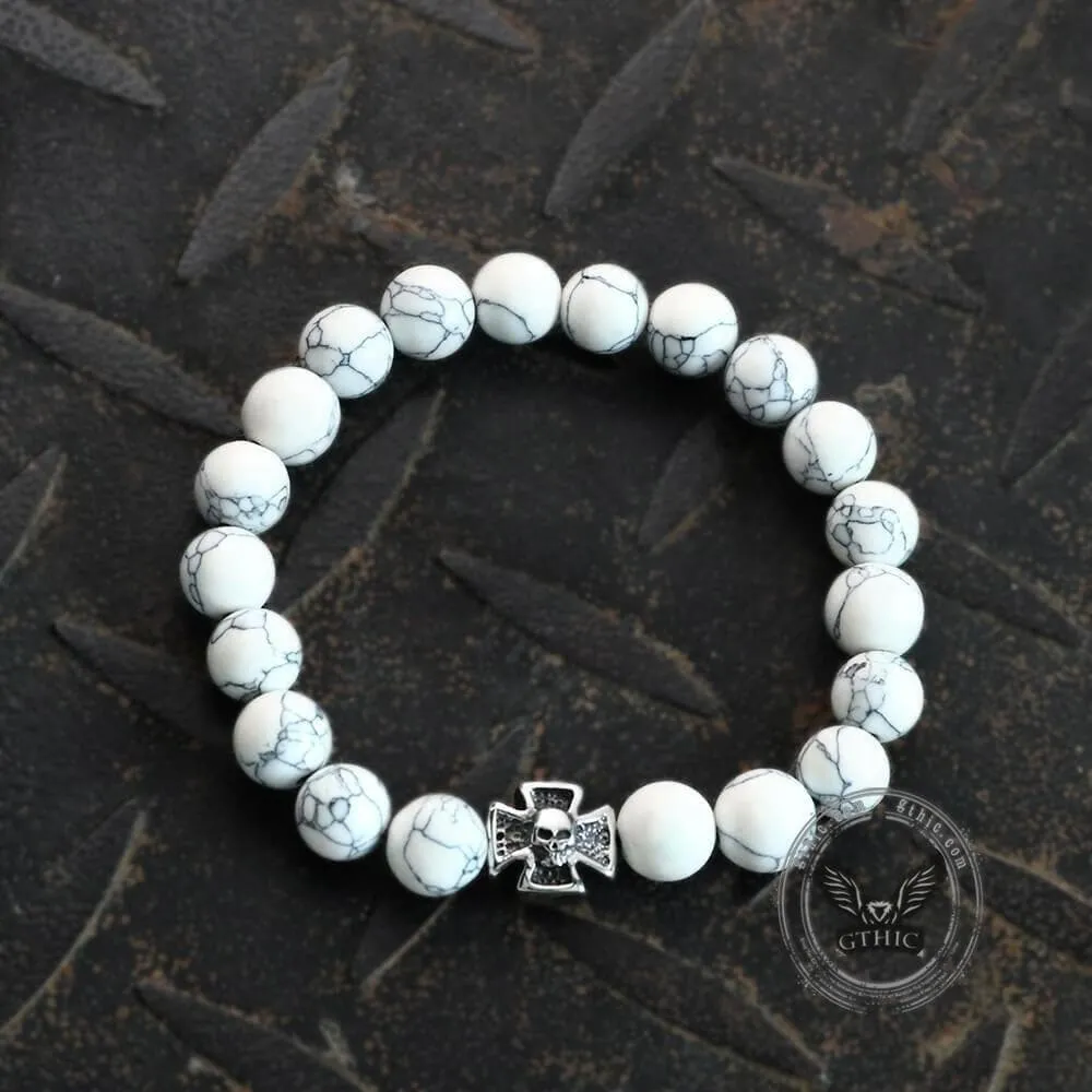 Cross Skull Turquoise Stainless Steel Bracelet