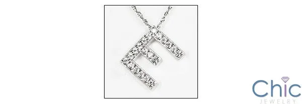 Cubic Zirconia Cz Letter E Initial Pendant